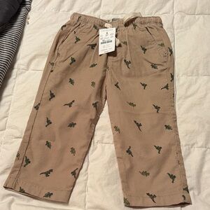 Crew cuts Beige Dinosaur Patterned Pants
